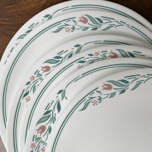 Corelle Vitrelle Rosemarie 6 Dinner Plates 10.25" Pink Flowers - Picture 4 of 10